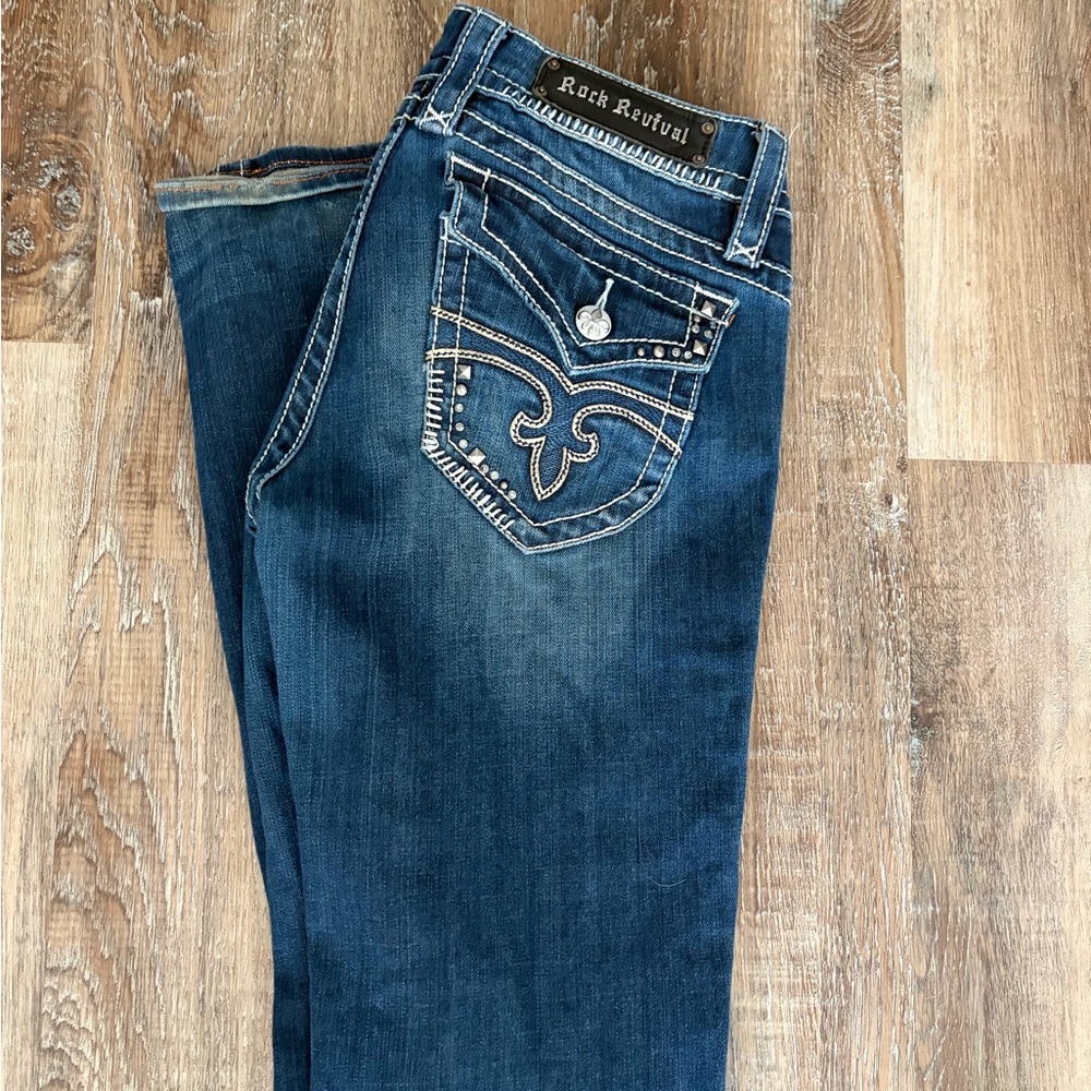 Rock Revival Dark Blue Straight Leg Jeans